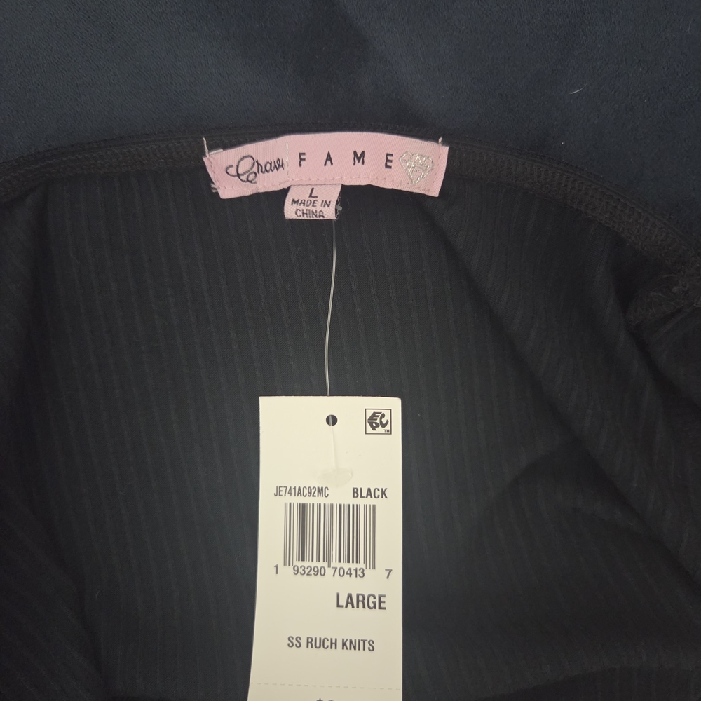 Crave Fame Black Ruched Blouse - Picture 4 of 4